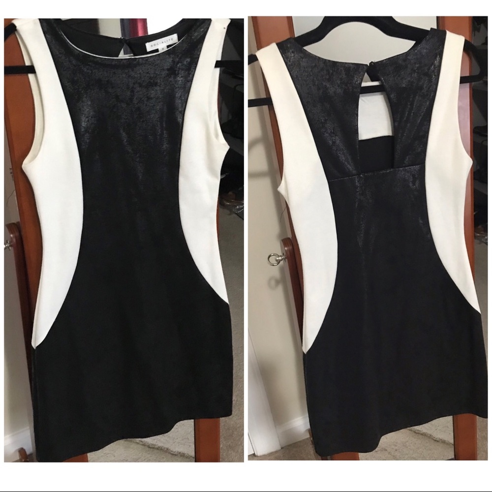 Black and white mini dress